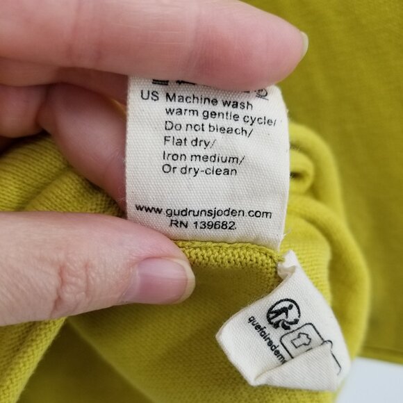 Gudrun Sjoden L Soft Organic Cotton Sweater - Limeade - Lagenlook, Coastal, Cozy - Picture 5 of 5